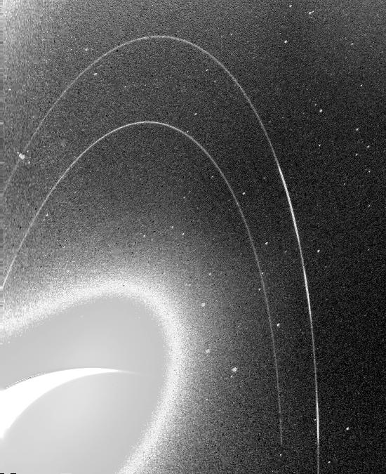 Neptunus ringar fotograferade av Voyager 2 Credit: NASA